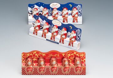 Verpackungen für Schokoladenfiguren von Lindt und Sprüngli