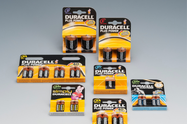 Our individual packaging for batteries (K-Pack) Grouping units for Duracell.