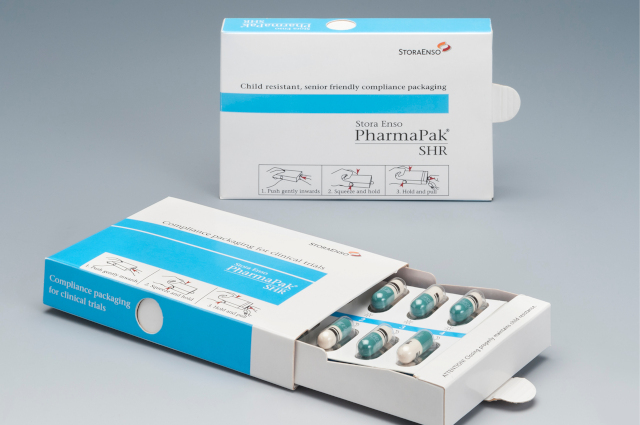 Our child-resistant SHR pharmaceutical packaging for Bosch Packaging.